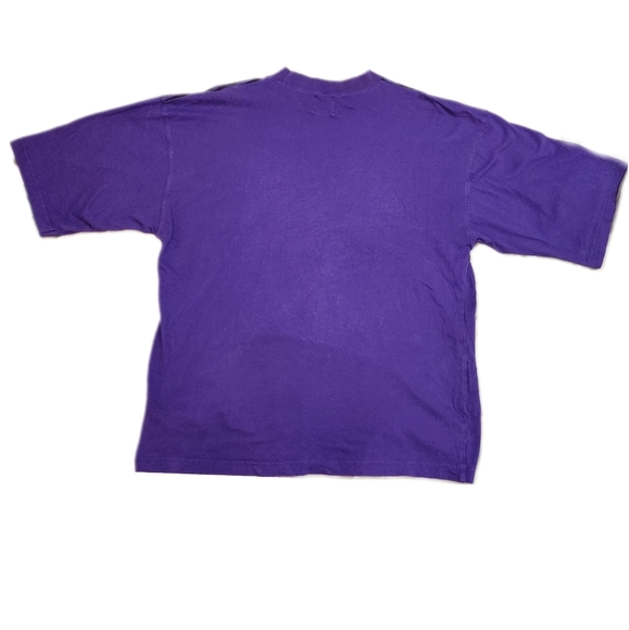 Vintage IOU T-shirt Accept No Substitute Script Logo I.O.U. Horizontal Stripes - Picture 2 of 4